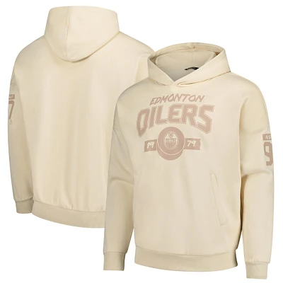 Sweat à capuche kaki Levelwear Connor McDavid pour homme avec nom et numéro des Oilers d'Edmonton