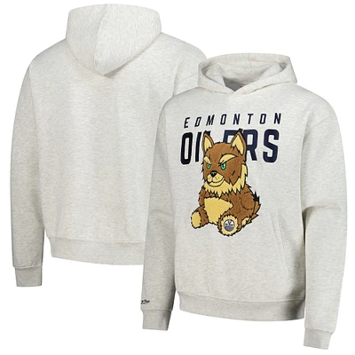 Sweat à capuche en peluche Mitchell & Ness Oatmeal Edmonton Oilers pour hommes