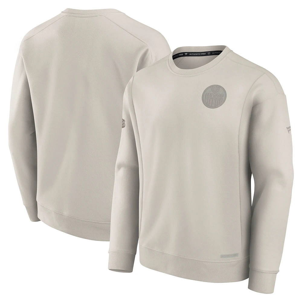 Men's Fanatics Black Edmonton Oilers Authentic Pro Road Fleece Pullover Sweatshirt