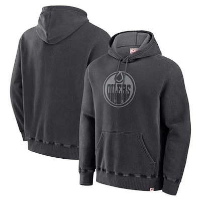 Sweat à capuche en polaire noir Fanatics pour hommes des Oilers d'Edmonton fabriqué au Canada