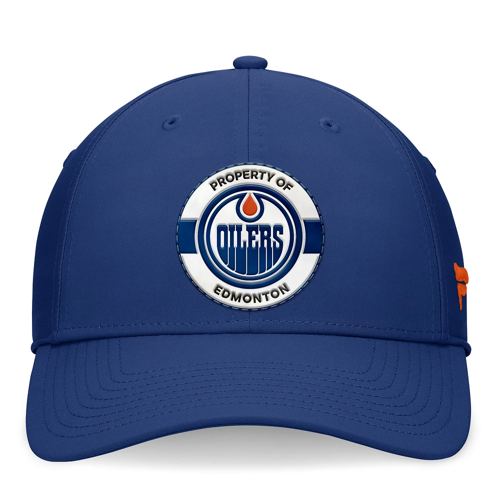 Men's Fanatics Blue Edmonton Oilers Authentic Pro Training Camp Flex Hat