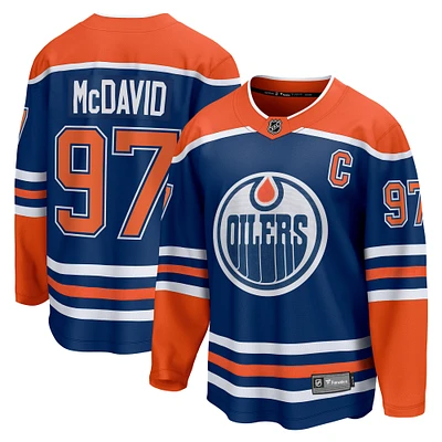 Fanatics pour hommes Connor McDavid Royal Edmonton Oilers Domicile - Maillot de joueur Premier Pro Breakaway