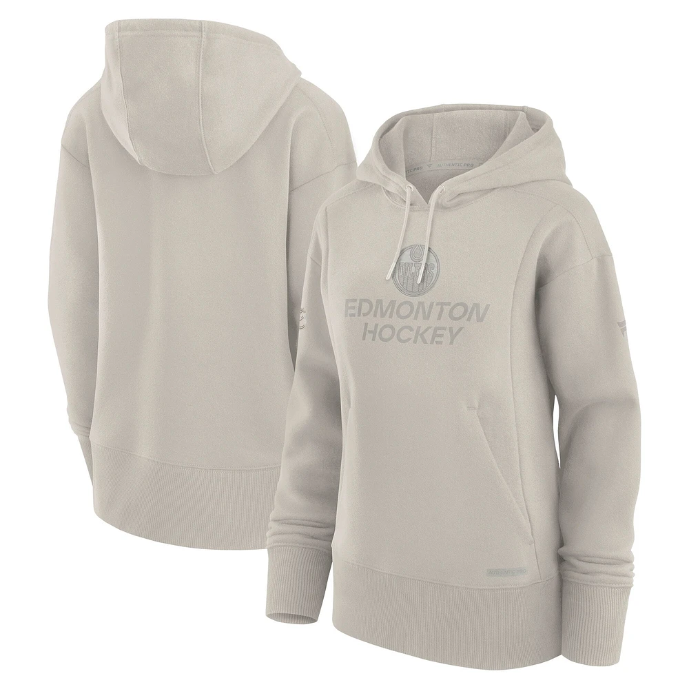 Veste zippée intégrale Authentic Pro Road Bomber de couleur crème Fanatics pour homme des Oilers d'Edmonton
