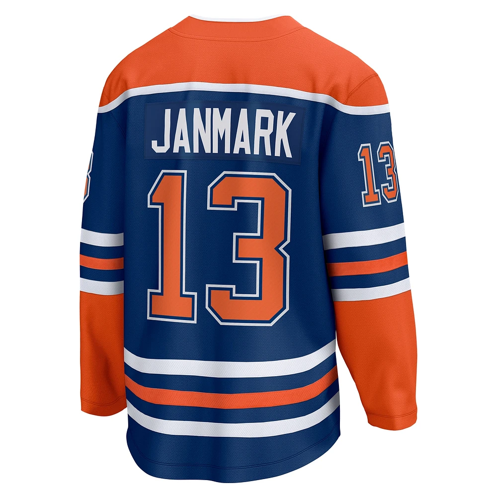 Men's Fanatics Mattias Janmark Royal Edmonton Oilers Home Breakaway Jersey