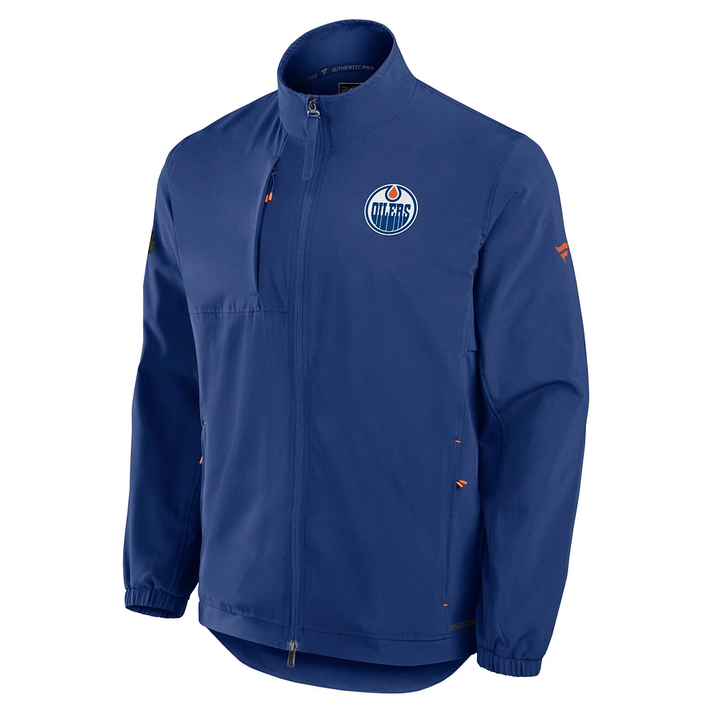 Men's Fanatics  Navy Edmonton Oilers Authentic Pro Rink Coaches Full-Zip Jacket