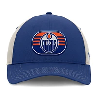 Men's  Fanatics  Royal/Gray Edmonton Oilers 2025 Stanley Cup Playoffs Locker Room Core Structured Adjustable Hat