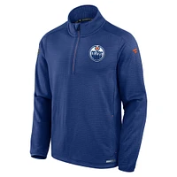 Men's Fanatics  Royal Edmonton Oilers Authentic Pro Rink Lightweight Quarter-Zip Sweatshirt