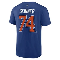 Men's Fanatics Stuart Skinner Royal Edmonton Oilers Authentic Stack Name & Number T-Shirt