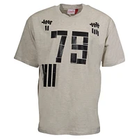 Men's Mitchell & Ness Cream Edmonton Oilers Black Tape T-Shirt
