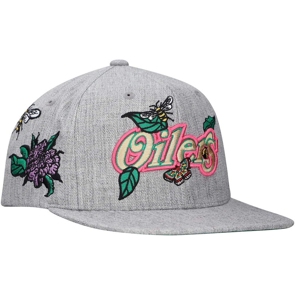 Men's Mitchell & Ness Gray Edmonton Oilers Smells Like Spring Spirit Snapback Hat