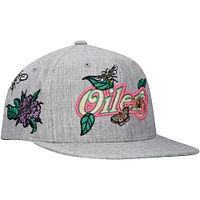 Men's Mitchell & Ness Gray Edmonton Oilers Smells Like Spring Spirit Snapback Hat