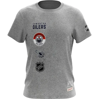 Men's Mitchell & Ness Heather Gray Edmonton Oilers City Collection T-Shirt