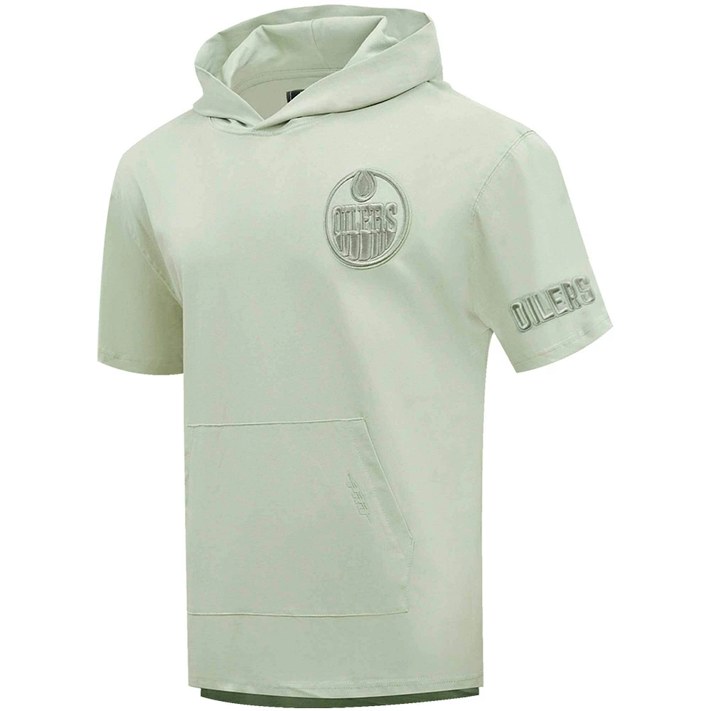 Men's Pro Standard Green Edmonton Oilers Neutral Short Sleeve Pullover Hoodie