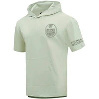 Men's Pro Standard Green Edmonton Oilers Neutral Short Sleeve Pullover Hoodie