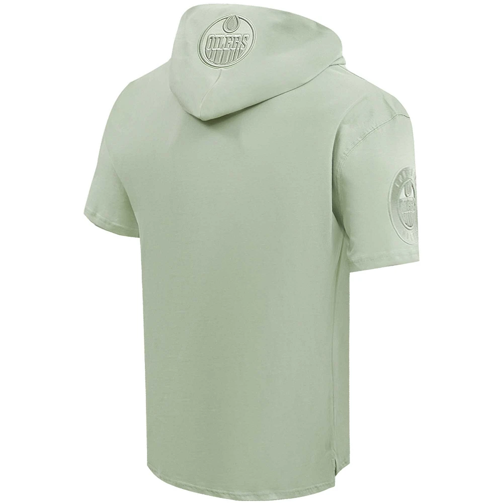 Men's Pro Standard Green Edmonton Oilers Neutral Short Sleeve Pullover Hoodie
