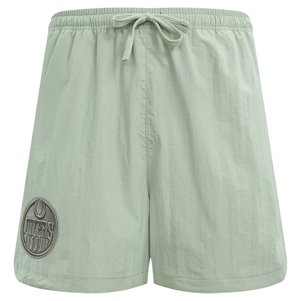 Men's Pro Standard Green Edmonton Oilers Neutral Woven Shorts