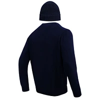Men's Pro Standard Navy Edmonton Oilers Pullover Sweater & Cuffed Knit Hat Box Gift Set