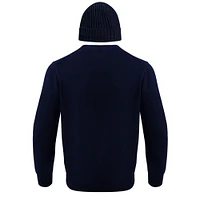 Men's Pro Standard Navy Edmonton Oilers Pullover Sweater & Cuffed Knit Hat Box Gift Set