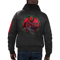 Men's Starter x Ty Mopkins Black Edmonton Oilers History Month Satin - Full-Zip Jacket