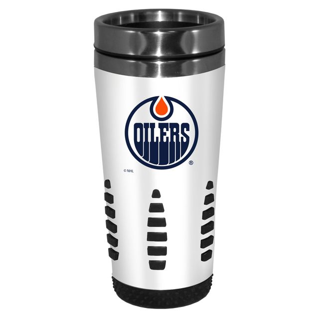 Oilers d'Edmonton blancs 16oz. Tasse de voyage Huntsville