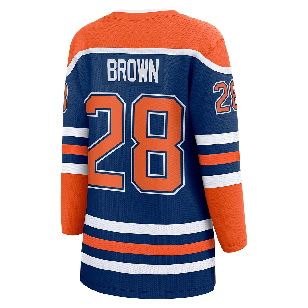 Women's Fanatics Connor Brown Royal Edmonton Oilers Home Breakaway Player Jersey