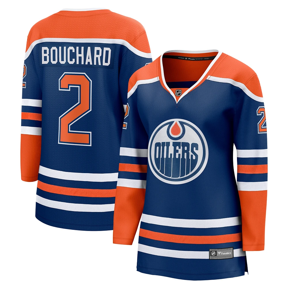 Maillot de joueur échappé à domicile Fanatics Evan Bouchard des Royal Edmonton Oilers pour femmes