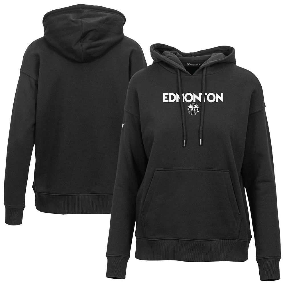 Women's Levelwear  Black Edmonton Oilers Adorn City Capsule Pullover Hoodie
