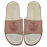 Youth ISlide Edmonton Oilers Nubuck Fur Primary Logo Sandals
