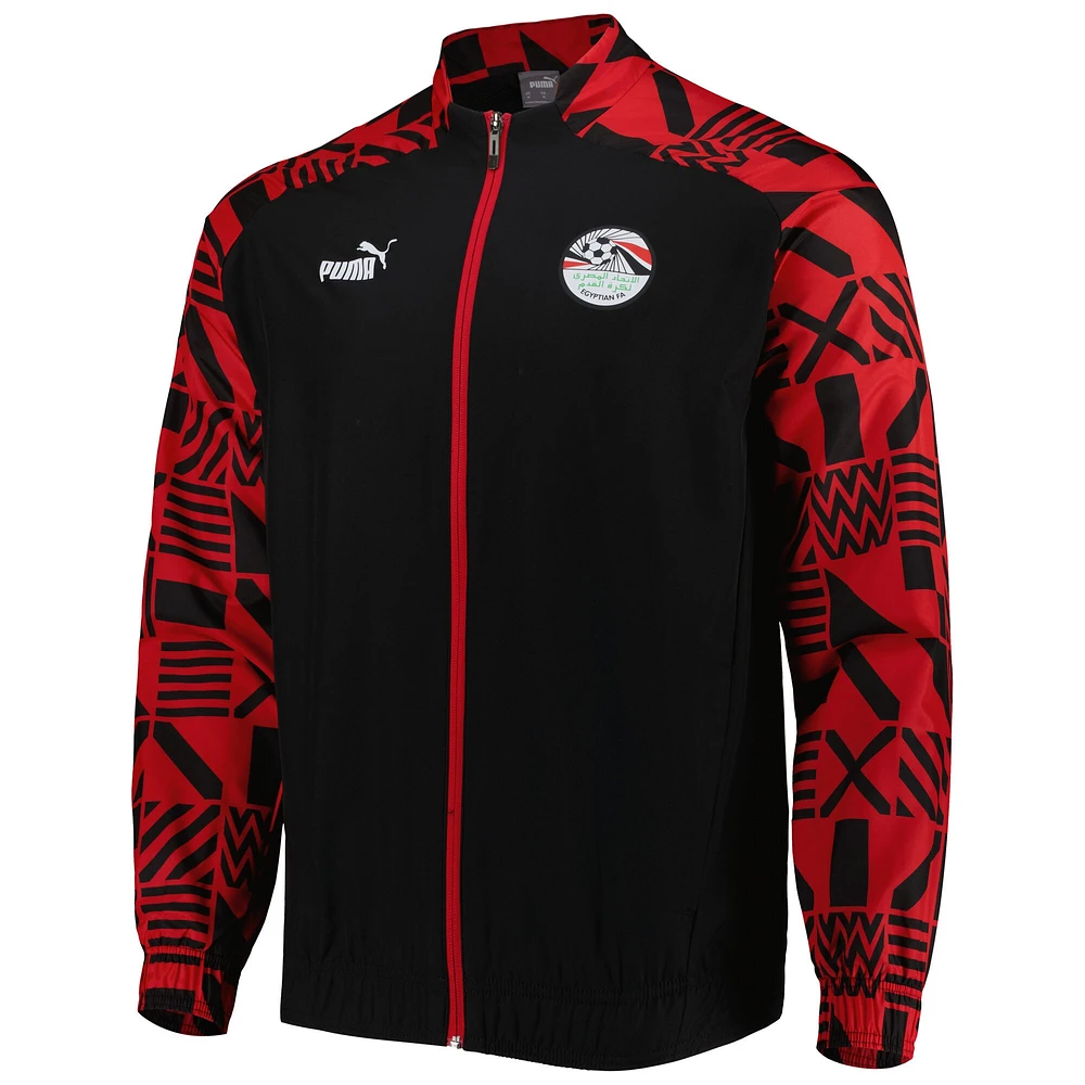 Men's Puma Black Egypt National Team Pre-Match Raglan Full-Zip Training Jacket