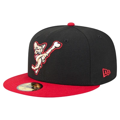 Casquette ajustée 59FIFTY pour homme New Era noire/rouge El Paso Chihuahuas Authentic Collection