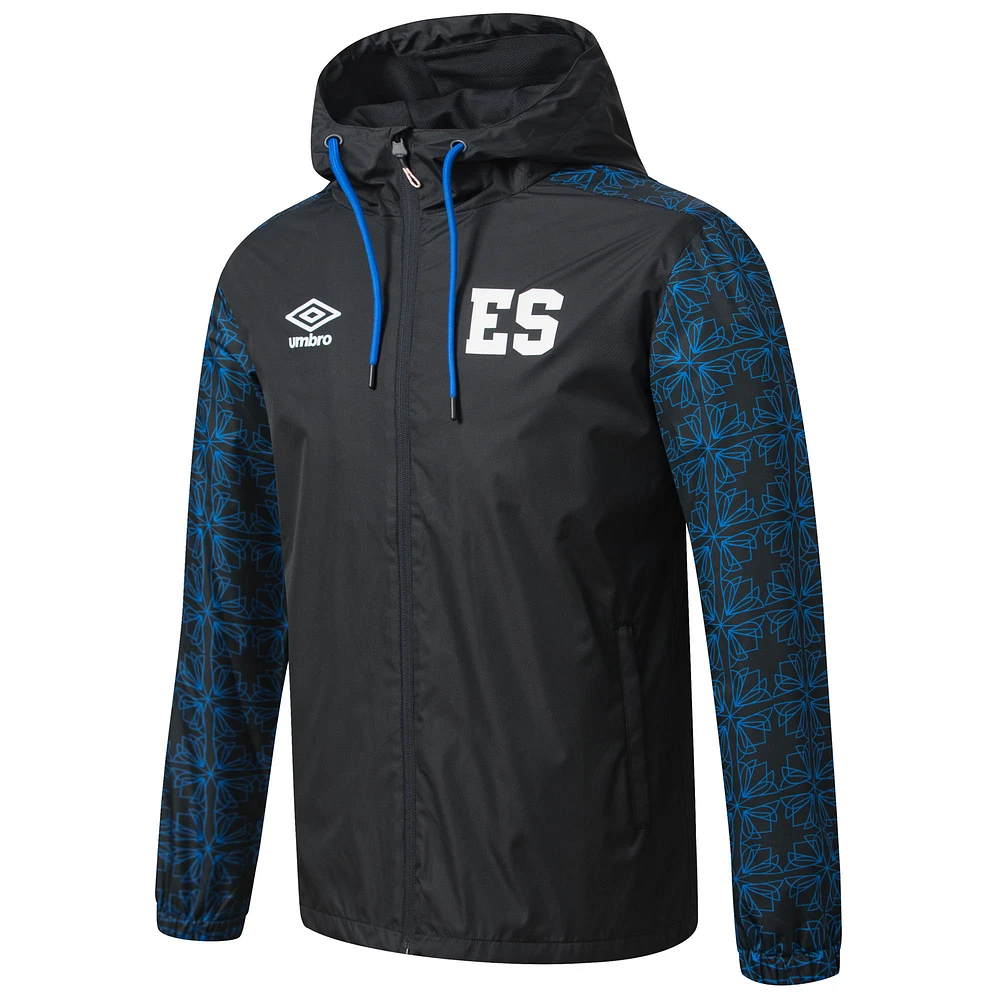 Men's Umbro  Black El Salvador National Team Full-Zip Hooded Rain Jacket