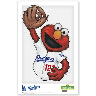 Elmo Los Angeles Dodgers 11"x 17" Sesame Street affiche imprimée