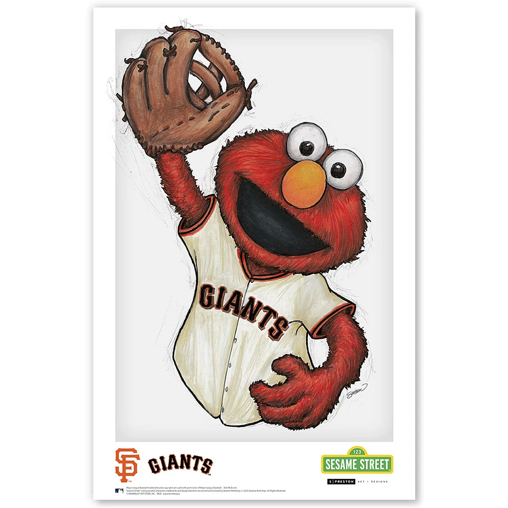 Elmo San Francisco Giants 11"x 17" Sesame Street Affiche Imprimer