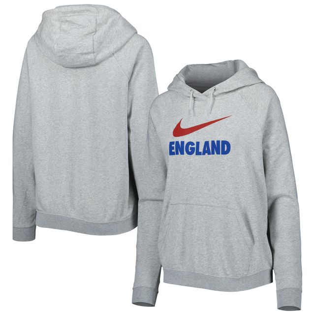 Sweat à capuche raglan en molleton universitaire Lockup de l'équipe nationale d'Angleterre Nike pour femme, gris chiné