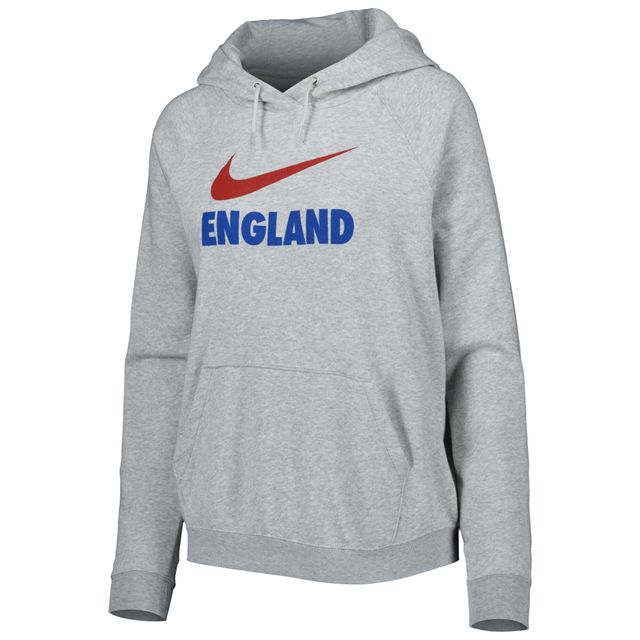 Sweat à capuche raglan en molleton universitaire Lockup de l'équipe nationale d'Angleterre Nike pour femme, gris chiné