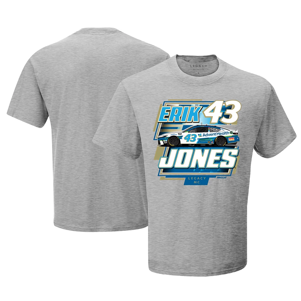 T-shirt pour hommes LEGACY Motor Club Team Collection Heather Grey Erik Jones AdventHealth Rival