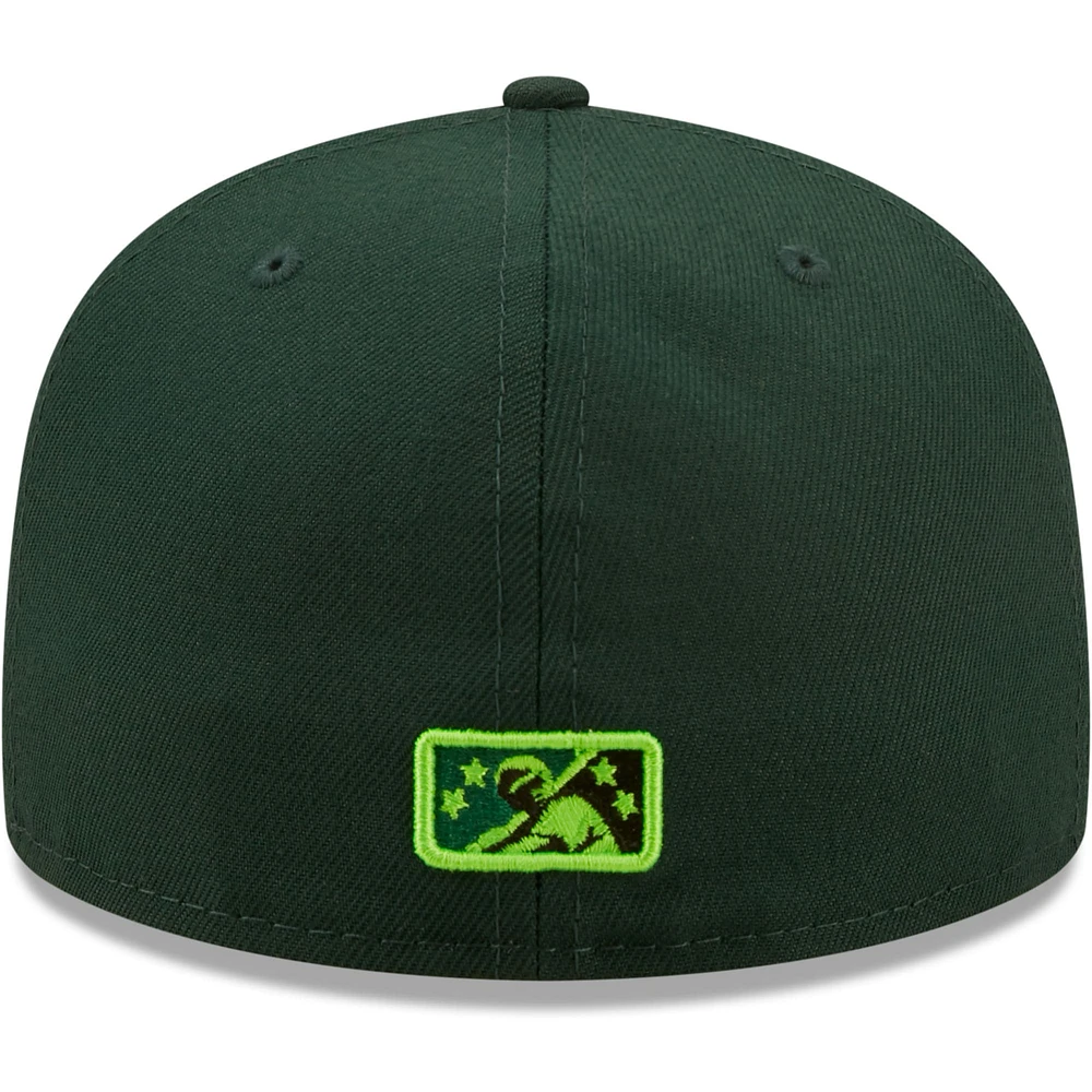Men's New Era Green Eugene Emeralds Authentic Collection 59FIFTY Fitted Hat