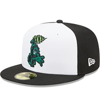 Men's New Era White/Black Eugene Emeralds Marvel x Minor League 59FIFTY Fitted Hat