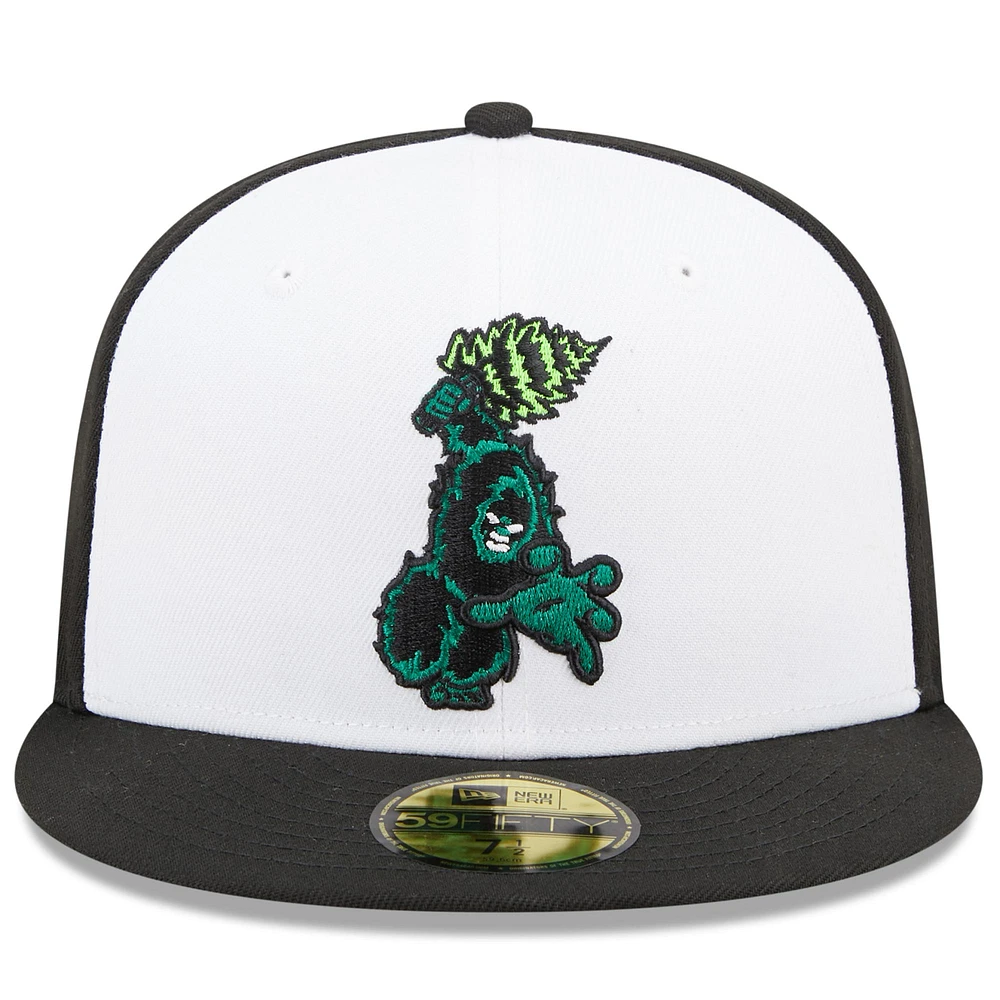 Men's New Era White/Black Eugene Emeralds Marvel x Minor League 59FIFTY Fitted Hat