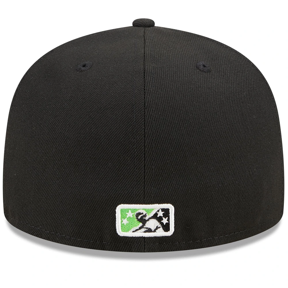 Men's New Era White/Black Eugene Emeralds Marvel x Minor League 59FIFTY Fitted Hat