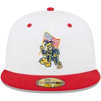 Men's New Era White Eugene Emeralds Theme Nights Pranksters  59FIFTY Fitted Hat