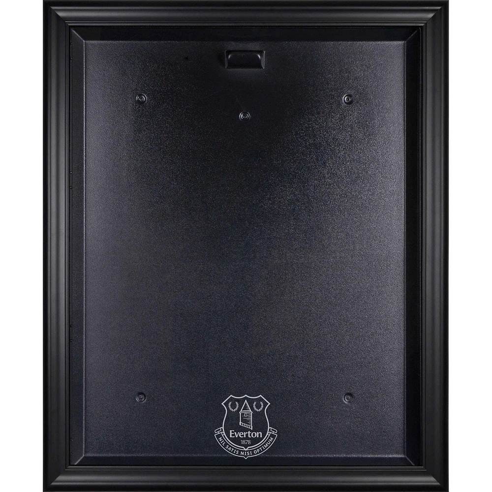 Vitrine de présentation du maillot avec logo de l'équipe Everton à cadre noir