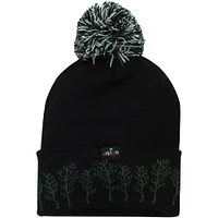 Youth Explore Black Panda Cuffed Knit Hat with Pom