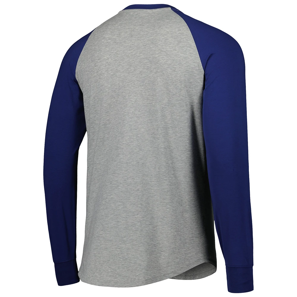 T-shirt à manches longues raglan Fanatics Corporate Say Hey Willie pour homme B. Draddy Royal/Heather Gray