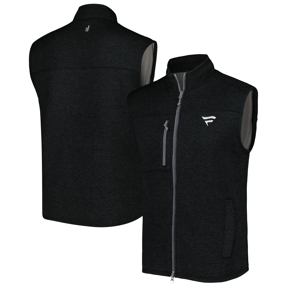 Men's johnnie-O Black Fanatics Corporate Wes Full-Zip Vest