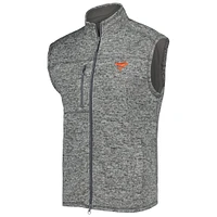 Men's johnnie-O Gray Fanatics Corporate Wes Full-Zip Vest