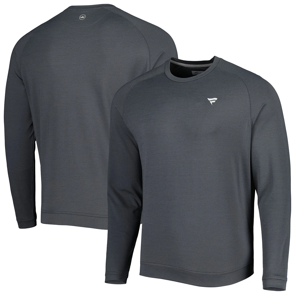 Men's Peter Millar Black Fanatics Corporate Cradle Performance Raglan Pullover Sweatshirt