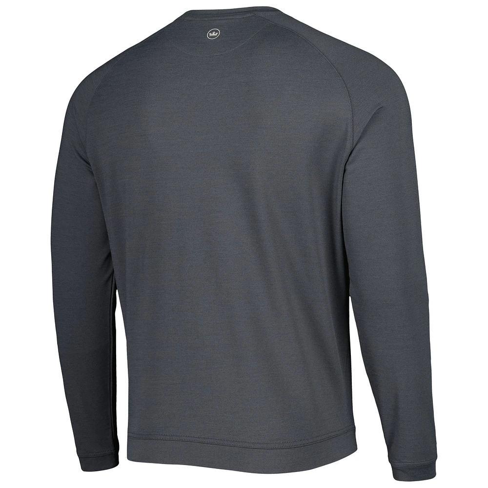 Men's Peter Millar Black Fanatics Corporate Cradle Performance Raglan Pullover Sweatshirt
