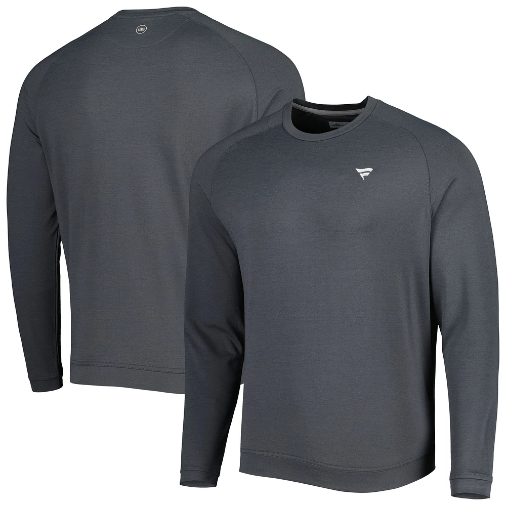 Men's Peter Millar Black Fanatics Corporate Cradle Performance Raglan Pullover Sweatshirt