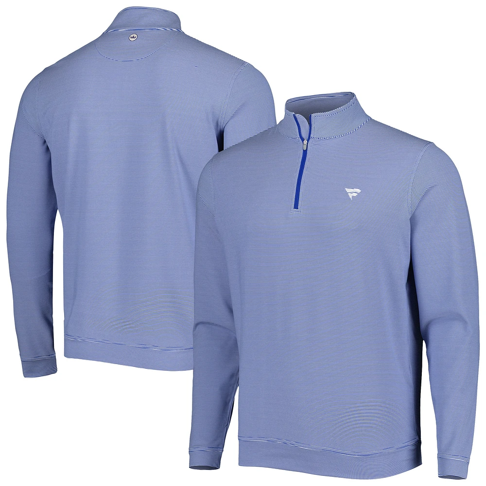 Haut zippé performance à mini rayures bleu Fanatics Corporate Perth de Peter Millar pour homme